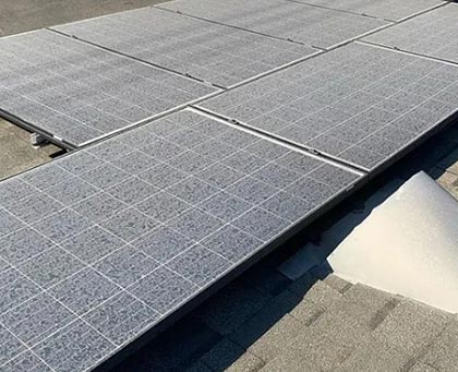 Image of a Solar Panel Before Cleaning